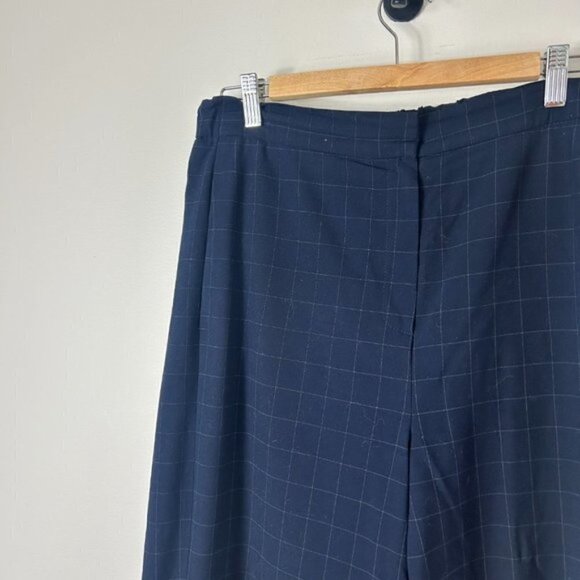Norse Projects Anea Grid Navy Plaid Wide Leg Pants 40 - Picture 3 of 6
